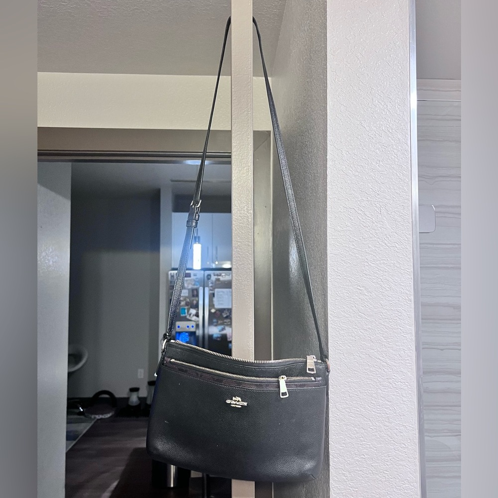 Coach Crossbody Handbag with Pop Up Pouch - Black - Leather